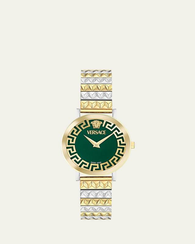 35mm Daedalus Watch with Bracelet Strap, Two Tone/Green